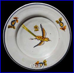 Late 18th-early 19th C Antique French Quimper Hand Dec. Figurative Ceramic Bowl