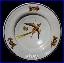 Late 18th-early 19th C Antique French Quimper Hand Dec. Figurative Ceramic Bowl