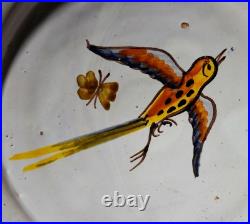 Late 18th-early 19th C Antique French Quimper Hand Dec. Figurative Ceramic Bowl