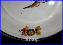 Late 18th-early 19th C Antique French Quimper Hand Dec. Figurative Ceramic Bowl