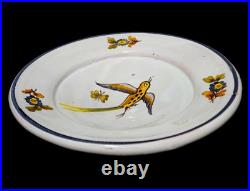 Late 18th-early 19th C Antique French Quimper Hand Dec. Figurative Ceramic Bowl