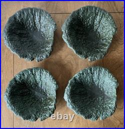 Leaf bowls set 4 vintage design leaves matte green lettuce salad cabbage nature