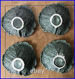 Leaf bowls set 4 vintage design leaves matte green lettuce salad cabbage nature