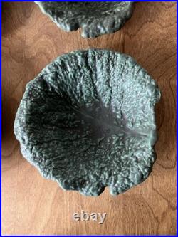 Leaf bowls set 4 vintage design leaves matte green lettuce salad cabbage nature