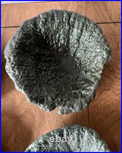 Leaf bowls set 4 vintage design leaves matte green lettuce salad cabbage nature