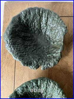 Leaf bowls set 4 vintage design leaves matte green lettuce salad cabbage nature