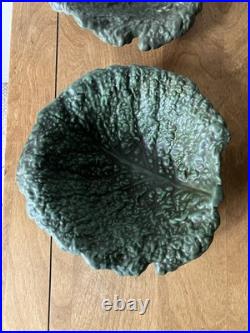 Leaf bowls set 4 vintage design leaves matte green lettuce salad cabbage nature
