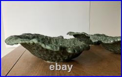 Leaf bowls set 4 vintage design leaves matte green lettuce salad cabbage nature