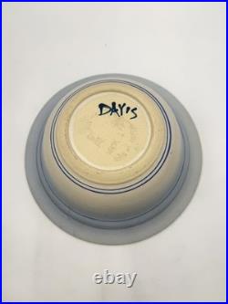 Lee Davis Studios Pottery Large Serving Dish / Bowl Lidded Blueberries Signed