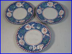 Lot 10 Vtg Solimene Vietri Made In Italy 3 Plates & Mugs 4 Bowls Pesce Fish Blue