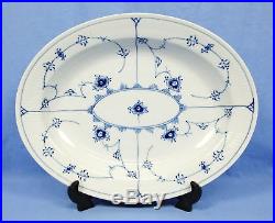 Lot 3 VTG Royal Copenhagen Blue Fluted Half Lace Dishes Oval Platter Bowl Plate