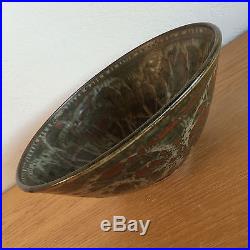 Louis Mideke Famous Pacific NW Pottery Hand Thrown Vintage Bowl Brown Tan Red