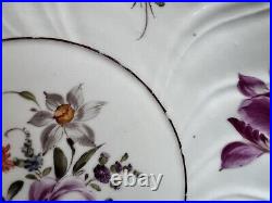 Ludwigsburg Hand Painted Floral Basketwave Swirl Large Porcelain Bowl Germany
