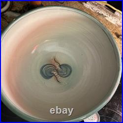 MASSIVE Vtg basin creek pottery patrick eckman pottery 16x8 Dough Bowl MUST SEE