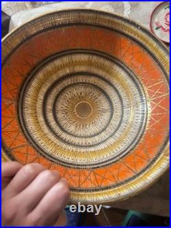 MCM ALDO LONDI BITOSSI SETA LARGE BOWL ORANGE-GOLD Italian Pottery VTG