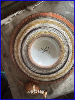 MCM ALDO LONDI BITOSSI SETA LARGE BOWL ORANGE-GOLD Italian Pottery VTG