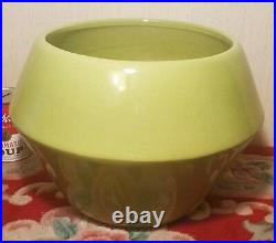 MCM FLOOR VASE vtg california pottery chartreuse planter green pot spaceage art