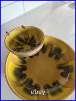 MCM Sequoia California Originals RARE Tier Chip and Dip Bowl Pottery Set