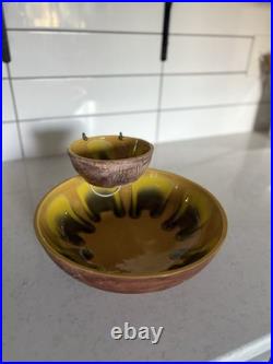 MCM Sequoia California Originals RARE Tier Chip and Dip Bowl Pottery Set