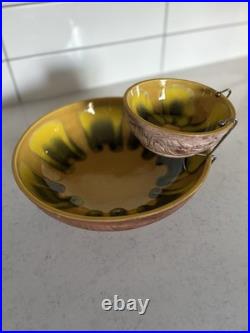 MCM Sequoia California Originals RARE Tier Chip and Dip Bowl Pottery Set