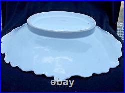 MEISSEN BOWL GRAPES & LEAVES EMBOSSED MARKED With CROSSED SWORDS 13.75 X 10