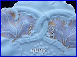 MEISSEN BOWL GRAPES & LEAVES EMBOSSED MARKED With CROSSED SWORDS 13.75 X 10