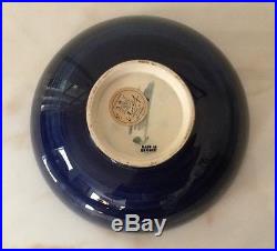 MOORCROFT Pottery 8 1/2 Bowl Anenome/Poppy Cobalt Blue-Vintage. 736