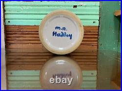 M A Hadley Pottery OUR DOG LARGE Blue & White Dog Bowl Dish-Vintage 1980's