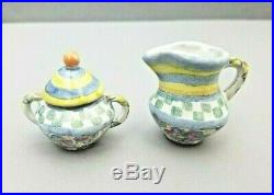 Mackenzie Childs Myrtle Miniature Creamer Sugar Bowl Set Mint 1995 Vintage NIB
