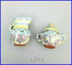 Mackenzie Childs Myrtle Miniature Creamer Sugar Bowl Set Mint 1995 Vintage NIB