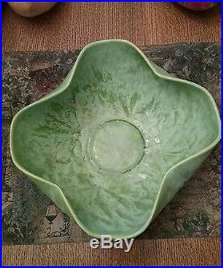 Magnificent Vintage Roseville Pottery Rose Bowl Matte Green 5145