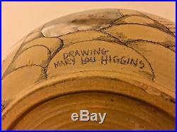 Mary Lou Higgins Signed 10.25 Art Pottery Bowl Vtg 1977 Silver Gold Lustreware