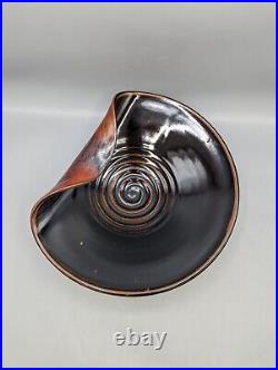 Matthew Patton Studio Art Pottery Large Bowl Folded Edge Orcas Pottery 11