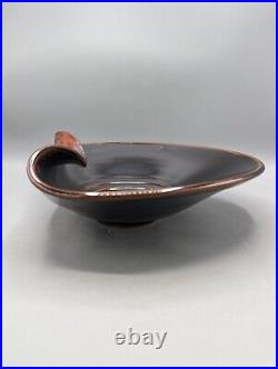 Matthew Patton Studio Art Pottery Large Bowl Folded Edge Orcas Pottery 11