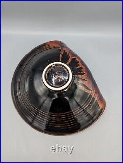 Matthew Patton Studio Art Pottery Large Bowl Folded Edge Orcas Pottery 11