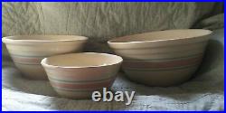 McCOY Mid-Century Vintage Set of 3 OVEN PROOF MIXING BOWLS 8 10 12
