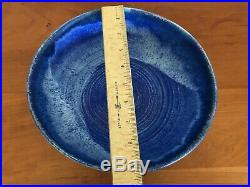 McCarty's Pottery Vintage Signed 10-inch Ovoid Cobalt Bowl-EUC-Rare shape