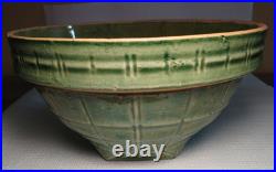McCoy Pottery Green Windowpane Bowl 8 Shield #4 Mark 1930's Vintage