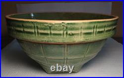 McCoy Pottery Green Windowpane Bowl 8 Shield #4 Mark 1930's Vintage