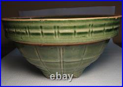 McCoy Pottery Green Windowpane Bowl 8 Shield #4 Mark 1930's Vintage