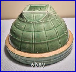 McCoy Pottery Green Windowpane Bowl 8 Shield #4 Mark 1930's Vintage