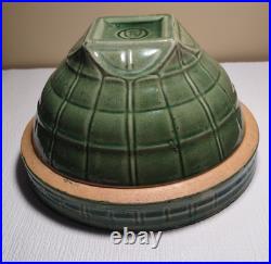 McCoy Pottery Green Windowpane Bowl 8 Shield #4 Mark 1930's Vintage