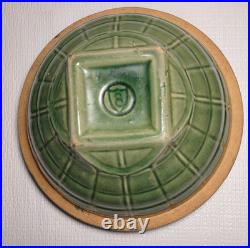 McCoy Pottery Green Windowpane Bowl 8 Shield #4 Mark 1930's Vintage