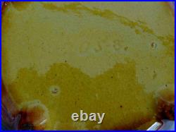 McCoy Pottery Vintage Mid Century Chocolat Brown Footed Glazed Bowl Floral 205-8