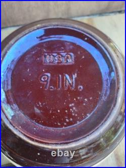 McCoy Vintage 1930's Brown Stoneware Ribbed Mixing Bowl nesting set of 4