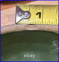 McCoy Vintage Olive Green Bowl Windowpane Design 9.75 Yellowware Mixing Bowl #9