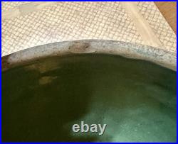 McCoy Vintage Olive Green Bowl Windowpane Design 9.75 Yellowware Mixing Bowl #9