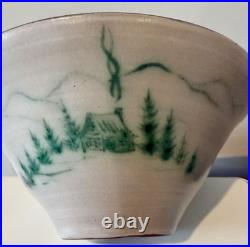 McWhirter Pottery NC Red Ware Bowl Mtn Cabin Vtg Folk Art Beautiful Studio 11.5x