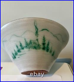 McWhirter Pottery NC Red Ware Bowl Mtn Cabin Vtg Folk Art Beautiful Studio 11.5x