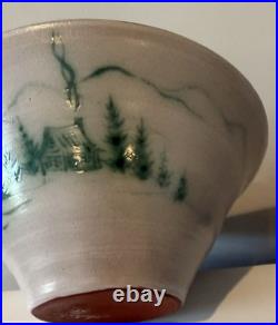 McWhirter Pottery NC Red Ware Bowl Mtn Cabin Vtg Folk Art Beautiful Studio 11.5x